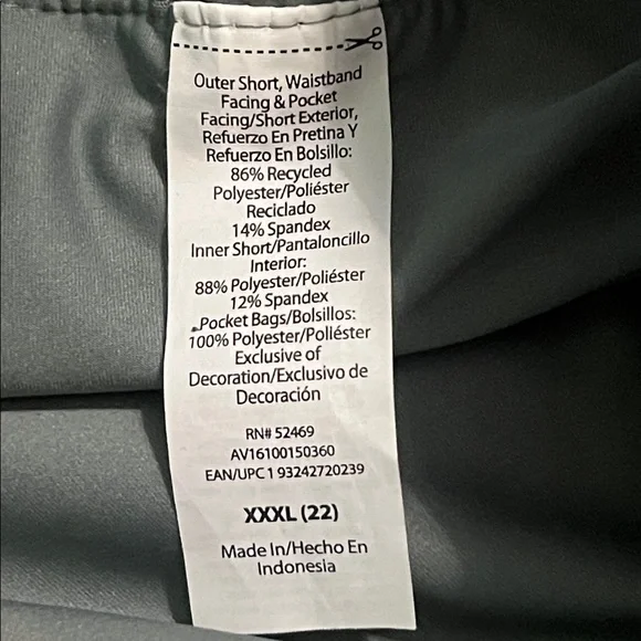 Avia Sage Green Athletic Shorts 3X Athleisure Workout Running Gym Activewear - Picture 10 of 10